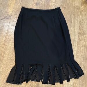 Metaphor Black Beaded Hem Pencil Skirt